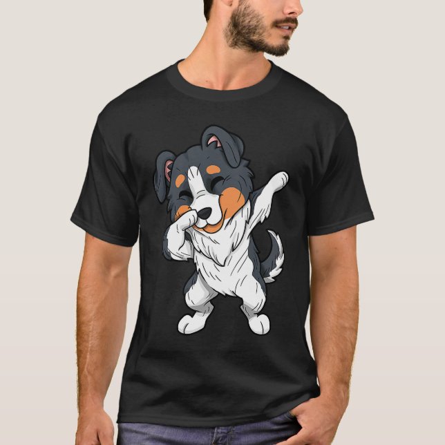 Camiseta Cachorro-pastor australiano cagando (Frente)