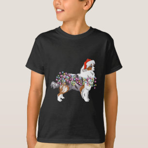 Camiseta Cachorro-pastor australiano Luz de Natal