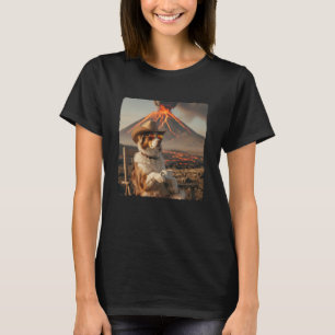 Camiseta Cachorro Pastor Australiano Meme Vulcão Mãe Aussie