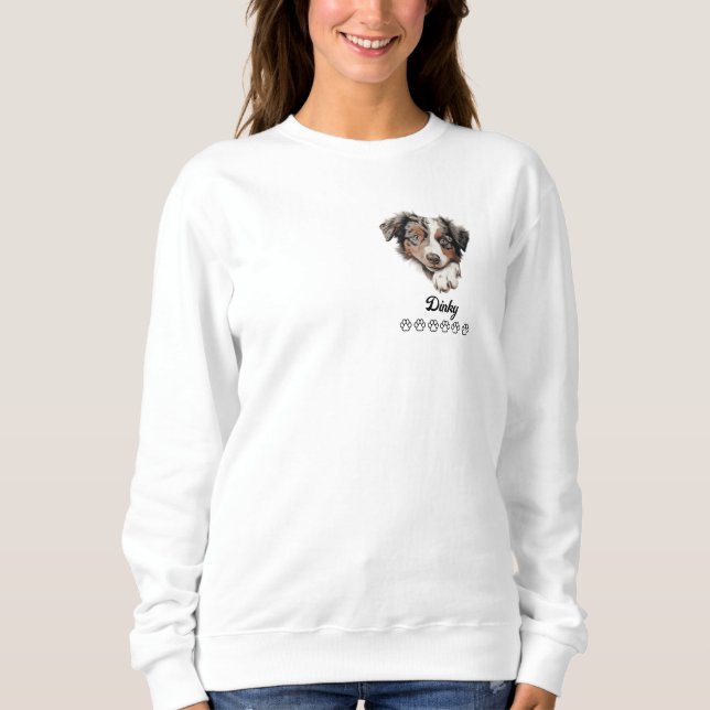 Camiseta Cachorro Pastor Australiano Personalizado (Frente)