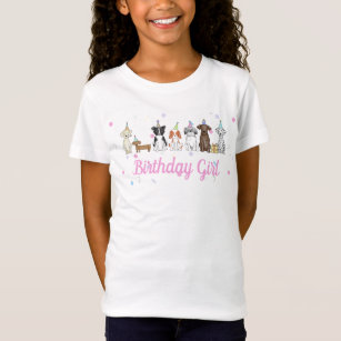 Camiseta Cachorro Pata-Pássaros Rapariga Personalizada