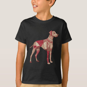 Camiseta Cachorro Patchwork Com Coração Estilo Dia dos Namo