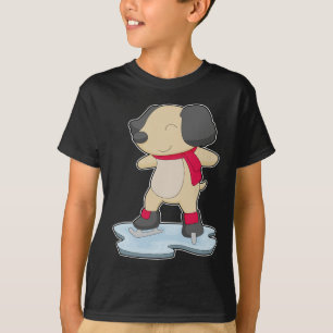 Camiseta Cachorro Patinação no gelo Patins de gelo