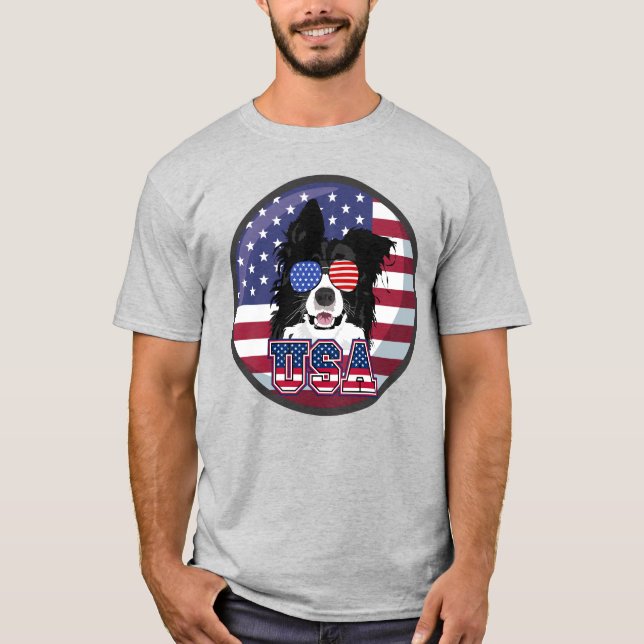 Camiseta Cachorro Patriota EUA  (Frente)