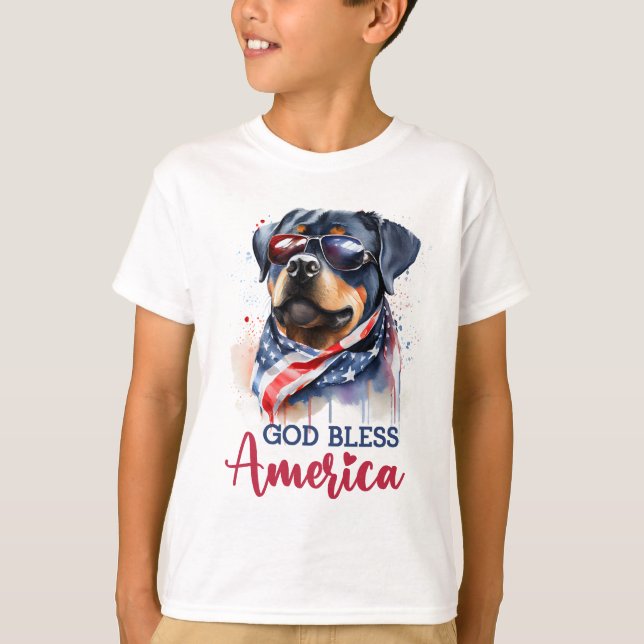 Camiseta Cachorro Patriota-Rottweiler (Frente)