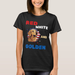 Camiseta Cachorro Patriótico Americano Vermelho Branco e Go
