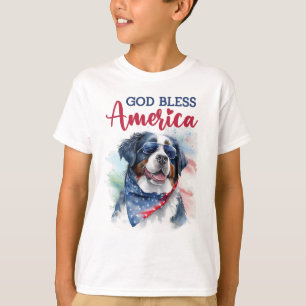 Camiseta Cachorro Patriótico-Bernês