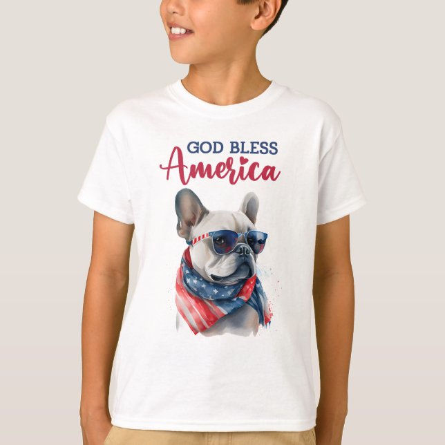 Camiseta Cachorro Patriótico - Cachorro Francês (Frente)