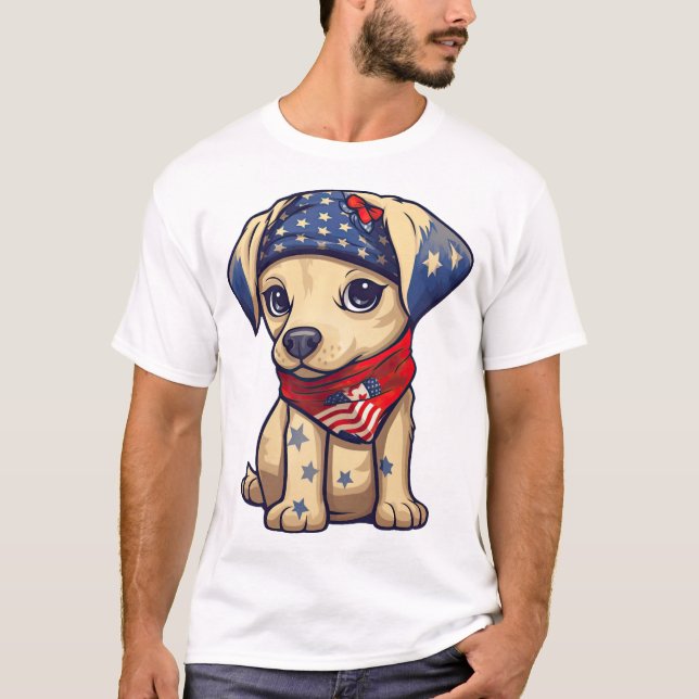 Camiseta Cachorro Patriótico - Estilo 12 (Frente)