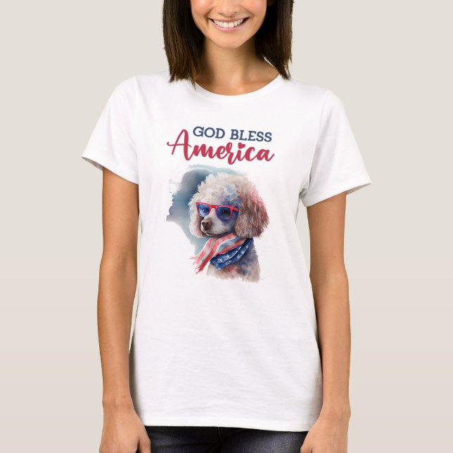 Camiseta Cachorro Patriótico-Poodle (Frente)