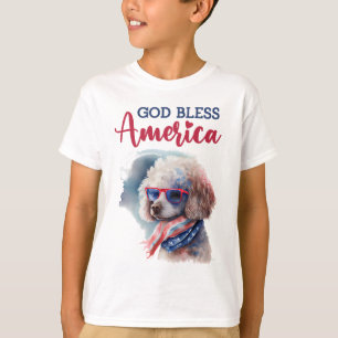 Camiseta Cachorro Patriótico-Poodle