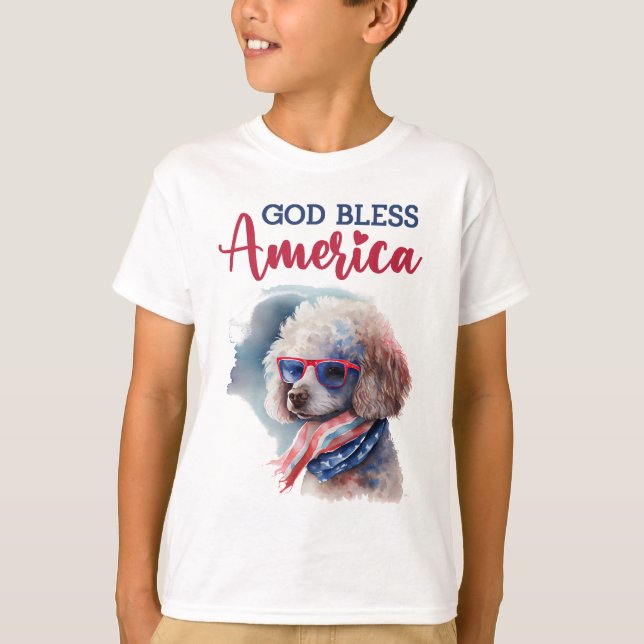 Camiseta Cachorro Patriótico-Poodle (Frente)