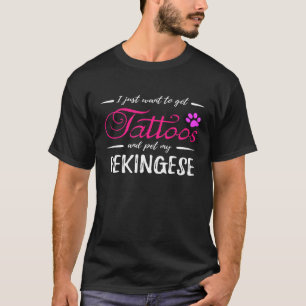 Camiseta Cachorro Pekingês Cachorro de Tatuagem Mãe Cópia I