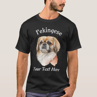 Camiseta Cachorro Pekingês, Texto Personalizável