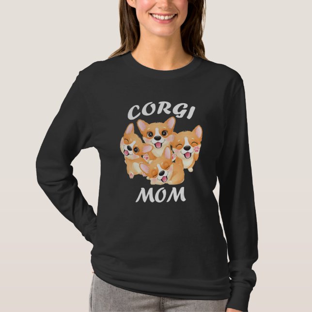 Camiseta Cachorro Pequeno Corgi Mãe (Frente)