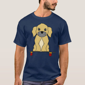 Camiseta Cachorro pequeno está sentado num skate