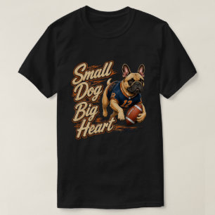 Camiseta Cachorro Pequeno Grande Coração French Bulldog Fut