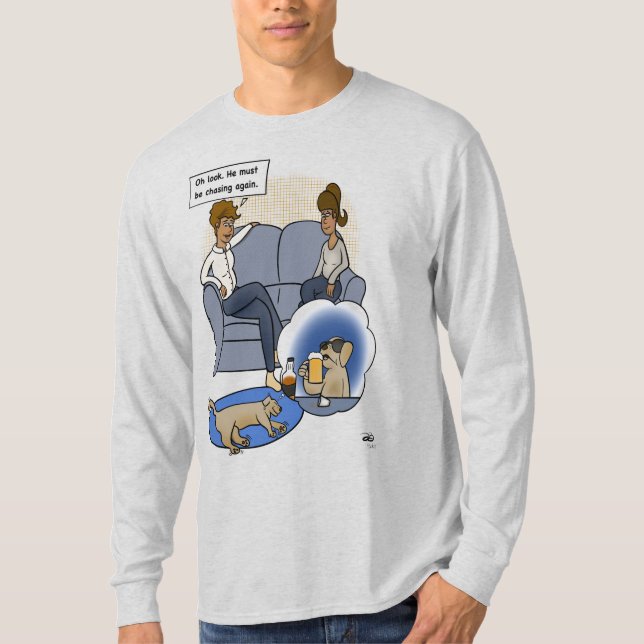 Camiseta Cachorro perseguindo Cinzas de Dream Men (Frente)