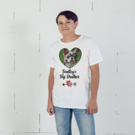 Camiseta Cachorro personalizado, foto do irmão mais velho e