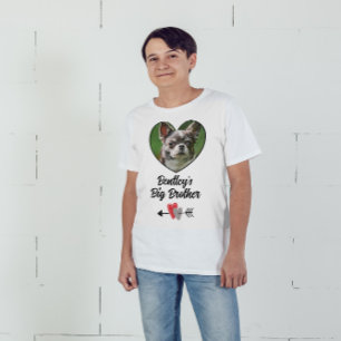 Camiseta Cachorro personalizado, foto do irmão mais velho e