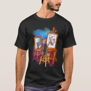 Camiseta Cachorro Pintando Lobo Artista Arte Novel Gráfico