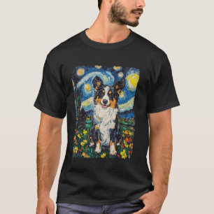Camiseta Cachorro Pintura Van Gogh Noite Estrelada