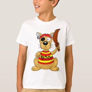 Camiseta Cachorro Pirata Engraçado com Espada de Brinquedo