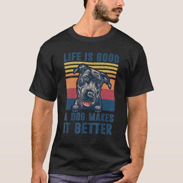 Camiseta Cachorro Pit Bull Engraçado   Pai Mãe Cachorro Pit (Frente)