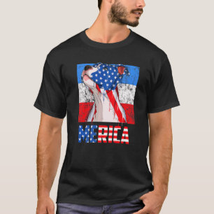 Camiseta Cachorro Pit Bull Engraçado Patriótico EUA 4 De Ju