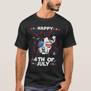 Camiseta Cachorro Pit Bull Patriótico Americano Engraçado 4