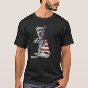 Camiseta Cachorro Pitbull Adoro Pai Tatuagem Dia de os pais