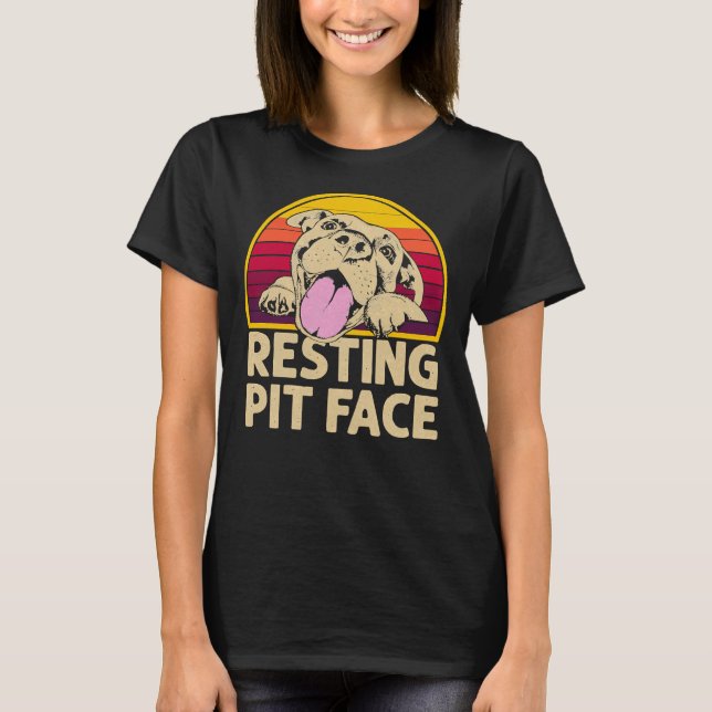 Camiseta Cachorro Pitbull Amarra Engraçado Para Pitbull Lov (Frente)