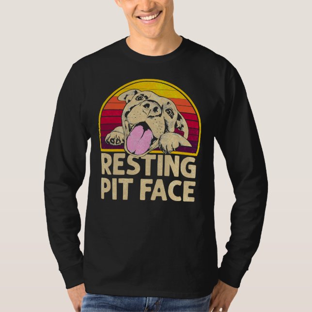 Camiseta Cachorro Pitbull Amarra Engraçado Para Pitbull Lov (Frente)