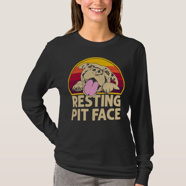 Camiseta Cachorro Pitbull Amarra Engraçado Para Pitbull Lov (Frente)