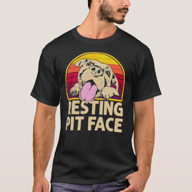 Camiseta Cachorro Pitbull Amarra Engraçado Para Pitbull Lov (Frente)