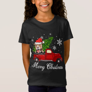 Camiseta Cachorro-Pitbull Andando em Desortes de Natal de C