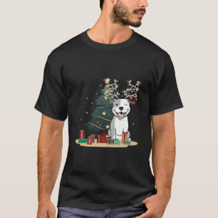 Camiseta Cachorro Pitbull Árvore Natal Sweater Xmas Pet Dog