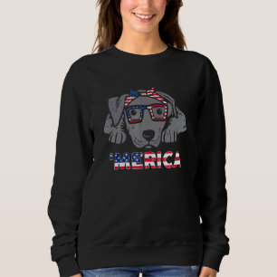 Camiseta Cachorro Pitbull Bandana Merica 4 de julho Cachorr