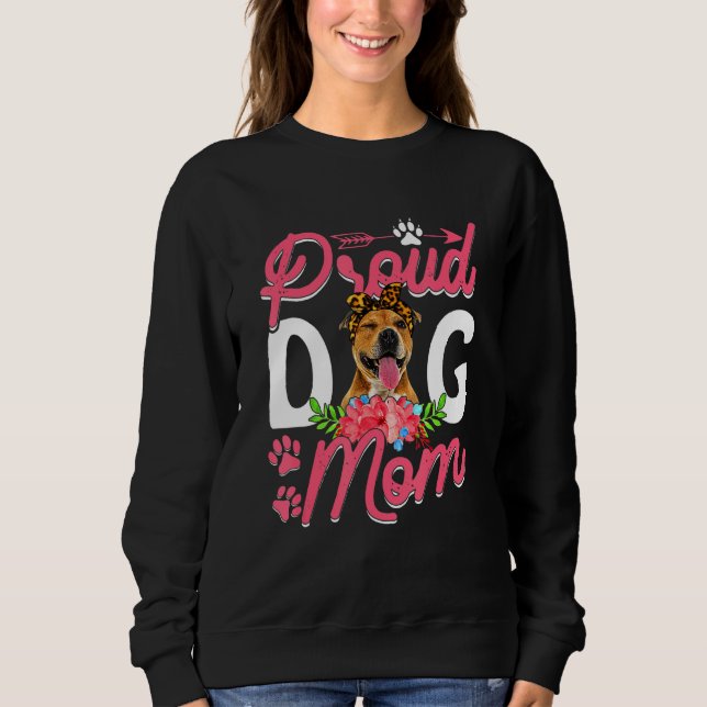 Camiseta Cachorro Pitbull, Bonito, Dia de as mães Engraçado (Frente)