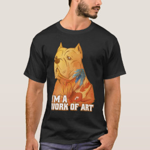 Camiseta Cachorro Pitbull com Tatuagem de Carpa Koi Eu sou 