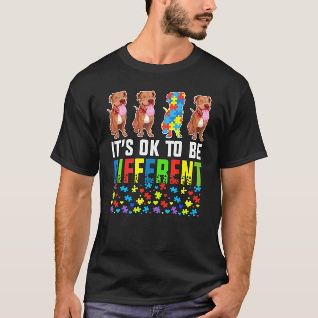 Camiseta Cachorro Pitbull Conscientização do Autismo (Frente)