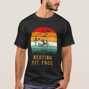 Camiseta Cachorro Pitbull Descansando Rosto de Pit Vintage