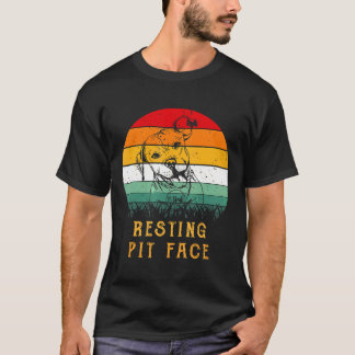 Camiseta Cachorro Pitbull Descansando Rosto de Pit Vintage