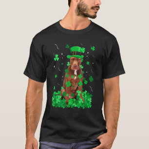 Camiseta Cachorro Pitbull Divertido Dia de São Patrício Tre