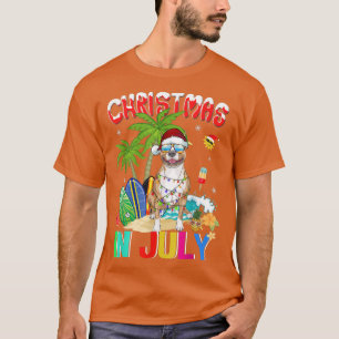Camiseta Cachorro Pitbull engraçado em Santa Hat óculos esc