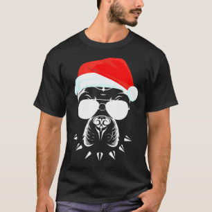 Camiseta Cachorro Pitbull Engraçado Óculos de Sol com Chapé