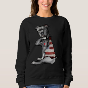 Camiseta Cachorro Pitbull Eu Amo Dia de os pais De Tatuagem