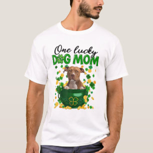 Camiseta Cachorro Pitbull Mãe Rua de Shamrock verde irlandê