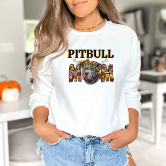 Camiseta Cachorro Pitbull Mama Leopardo Imprime Girassóis