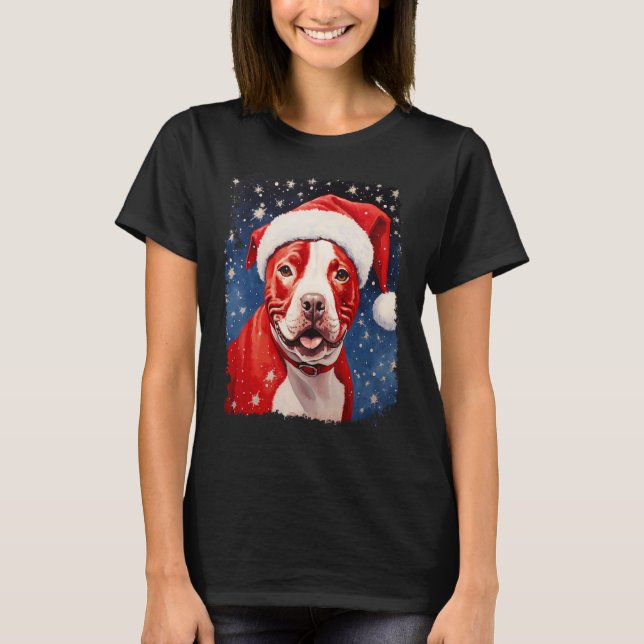 Camiseta Cachorro Pitbull Natal (Frente)